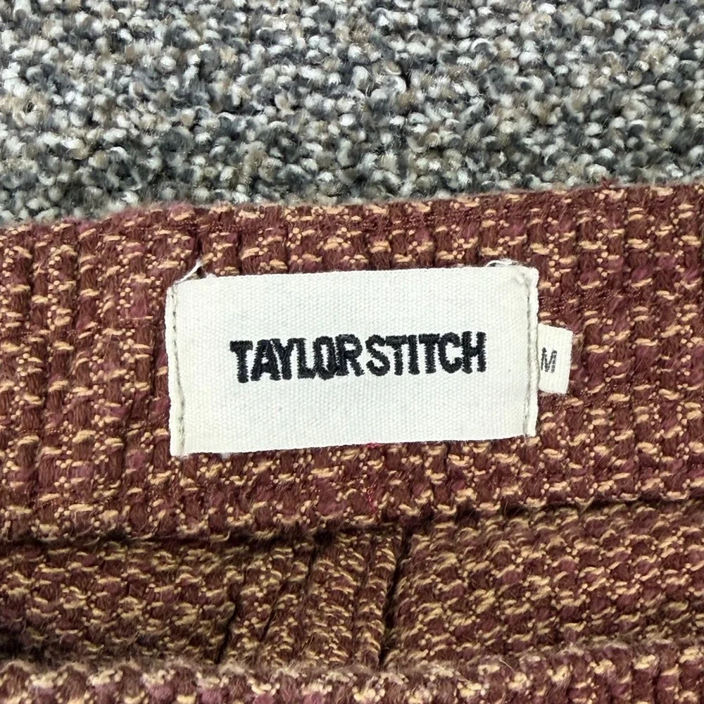 Taylor Stitch Apres Pant Men Medium Burgundy Rust Waffle Weave Drawstring Jogger